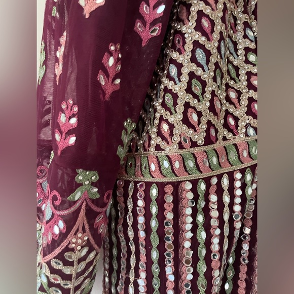 Burgundy Anarkali/ gown - Picture 7 of 9